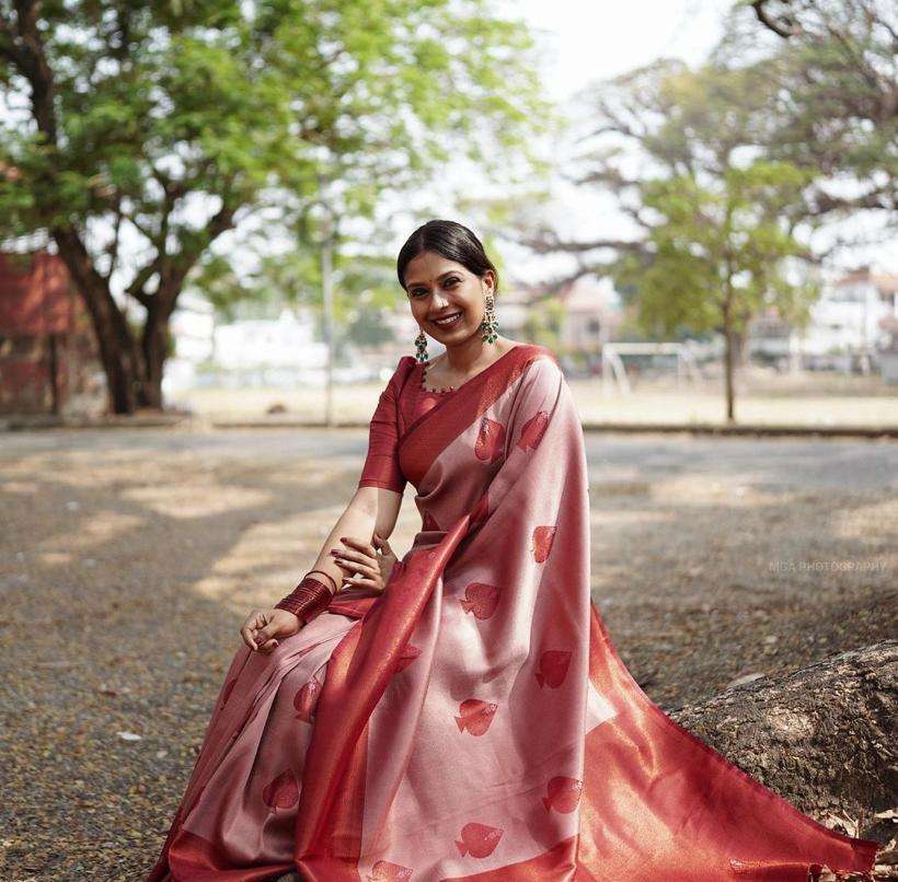 Lovely Red Banarasi Silk Saree With Supreme Blouse Piece