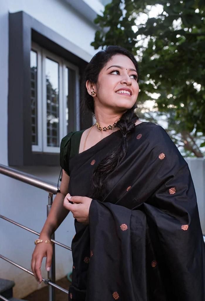 Nemesis Black Soft Silk Saree With Excellent Blouse Piece