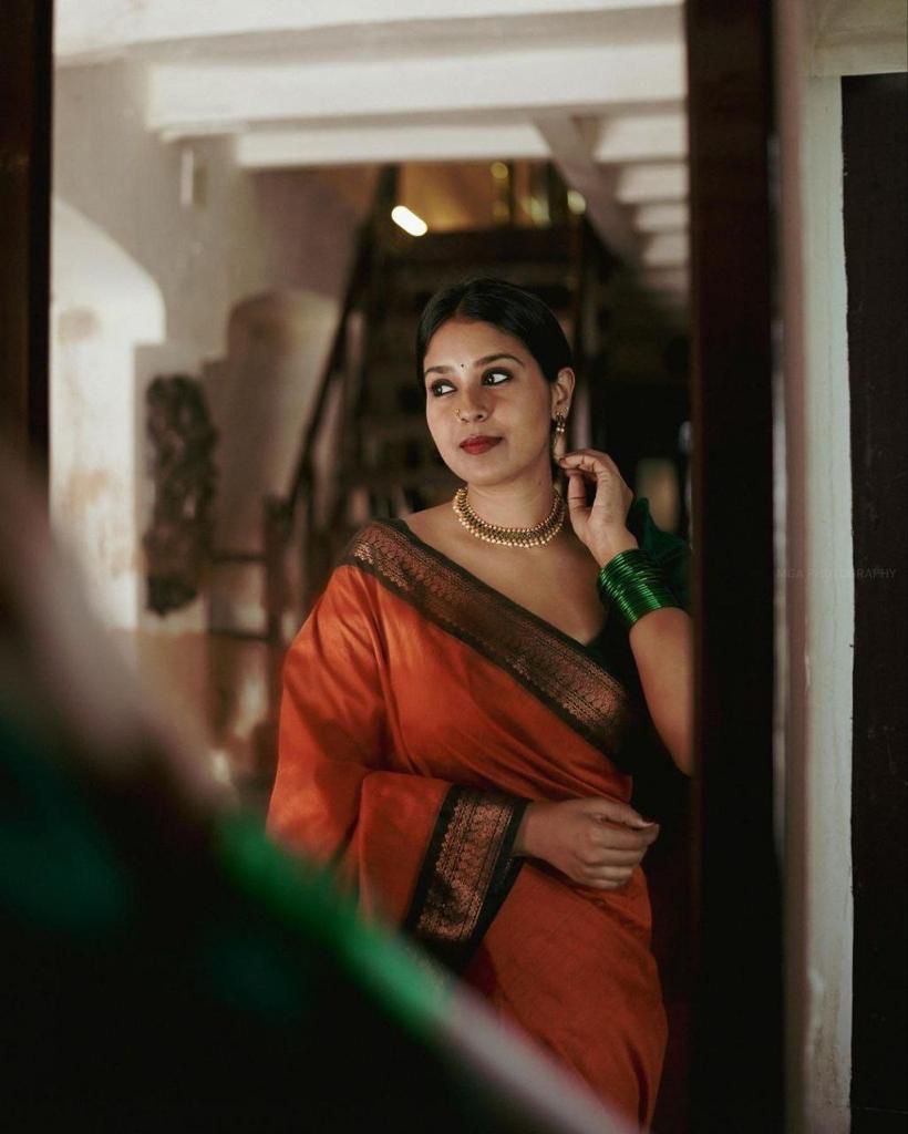 Dalliance Orange Soft Silk Saree With Mellifluous Blouse Piece