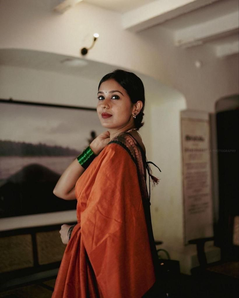 Dalliance Orange Soft Silk Saree With Mellifluous Blouse Piece