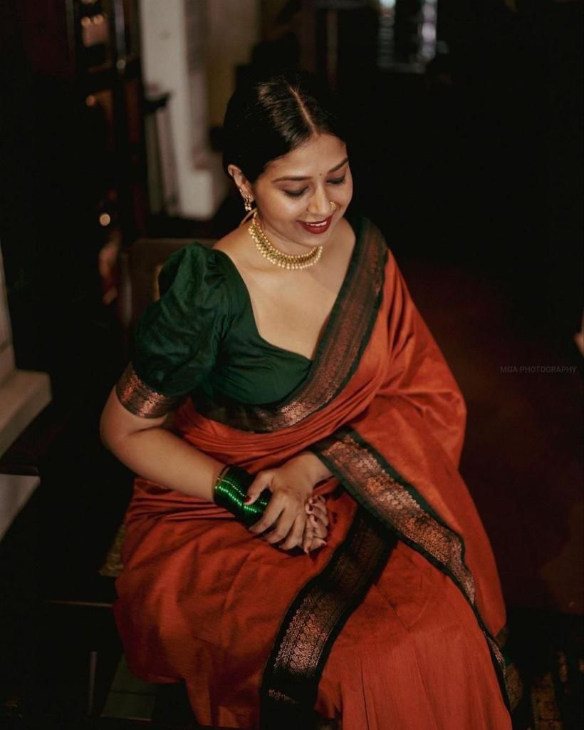Dalliance Orange Soft Silk Saree With Mellifluous Blouse Piece