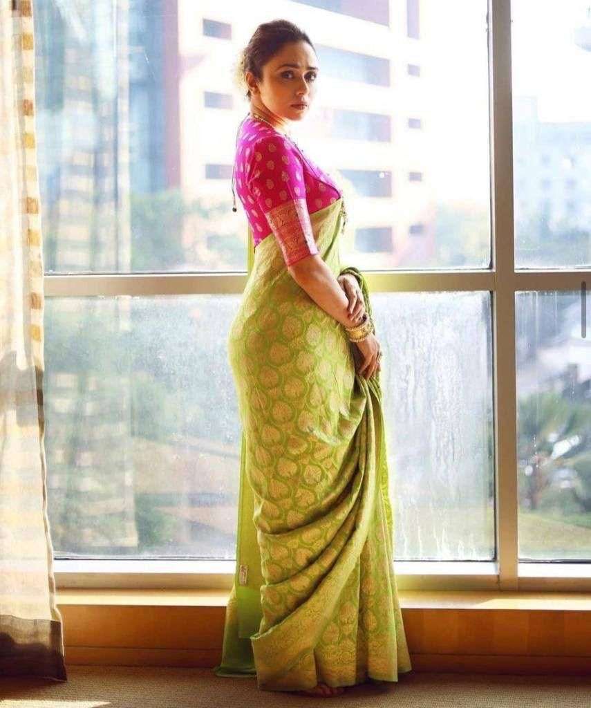 Mesmerizing Perot Banarasi Silk Saree With Classy Blouse Piece