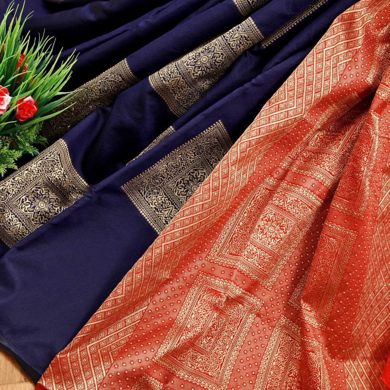 Enamored Blue Soft Silk Saree With Stylish Blouse Piece
