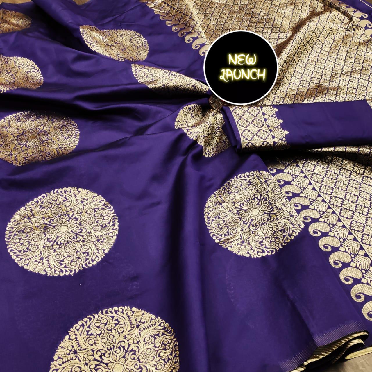 Pleasing Blue Soft Silk Saree With Enthralling Blouse Piece