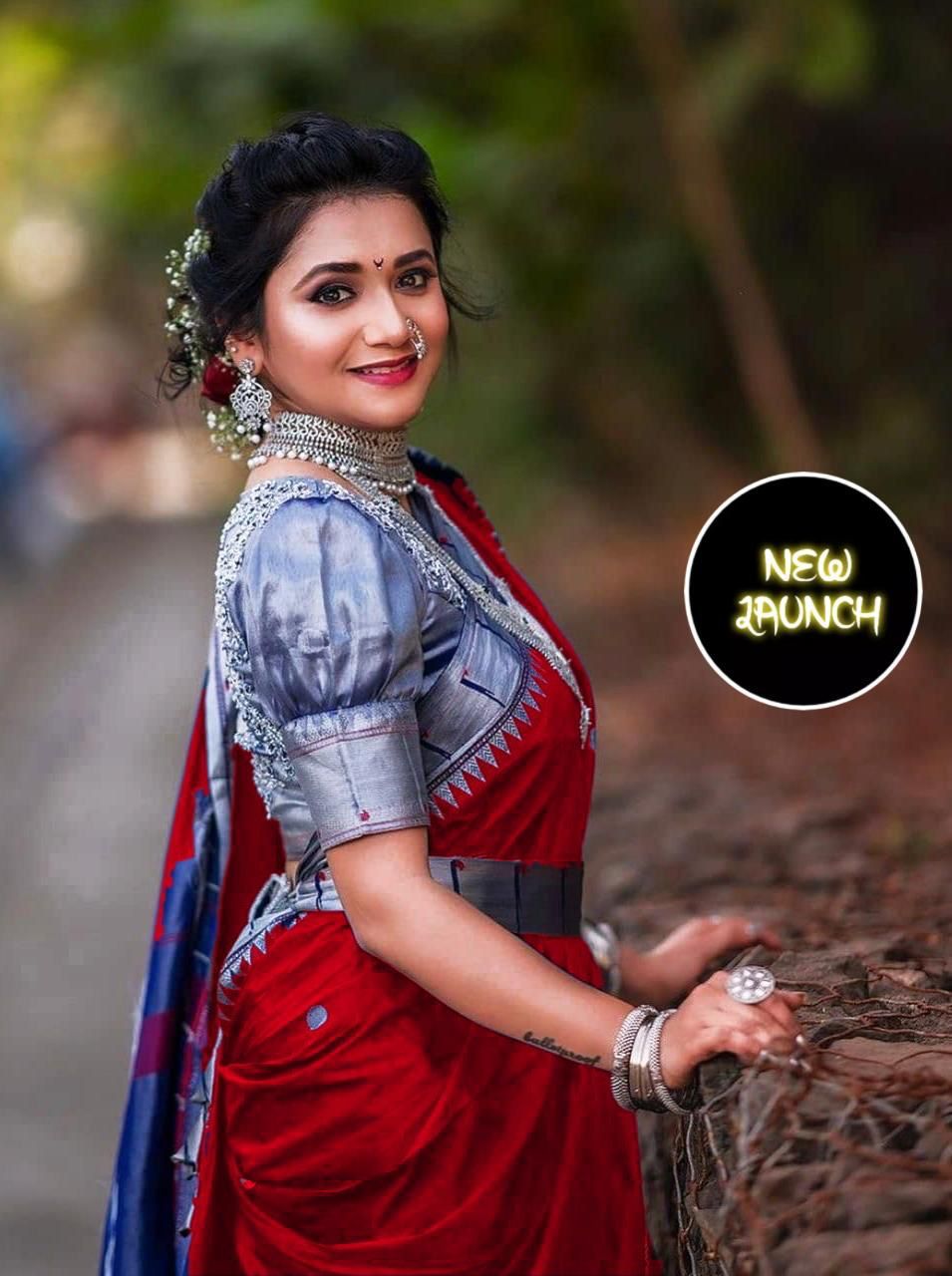 Wonderful Red Paithani Silk Saree With Amazing Blouse Piece