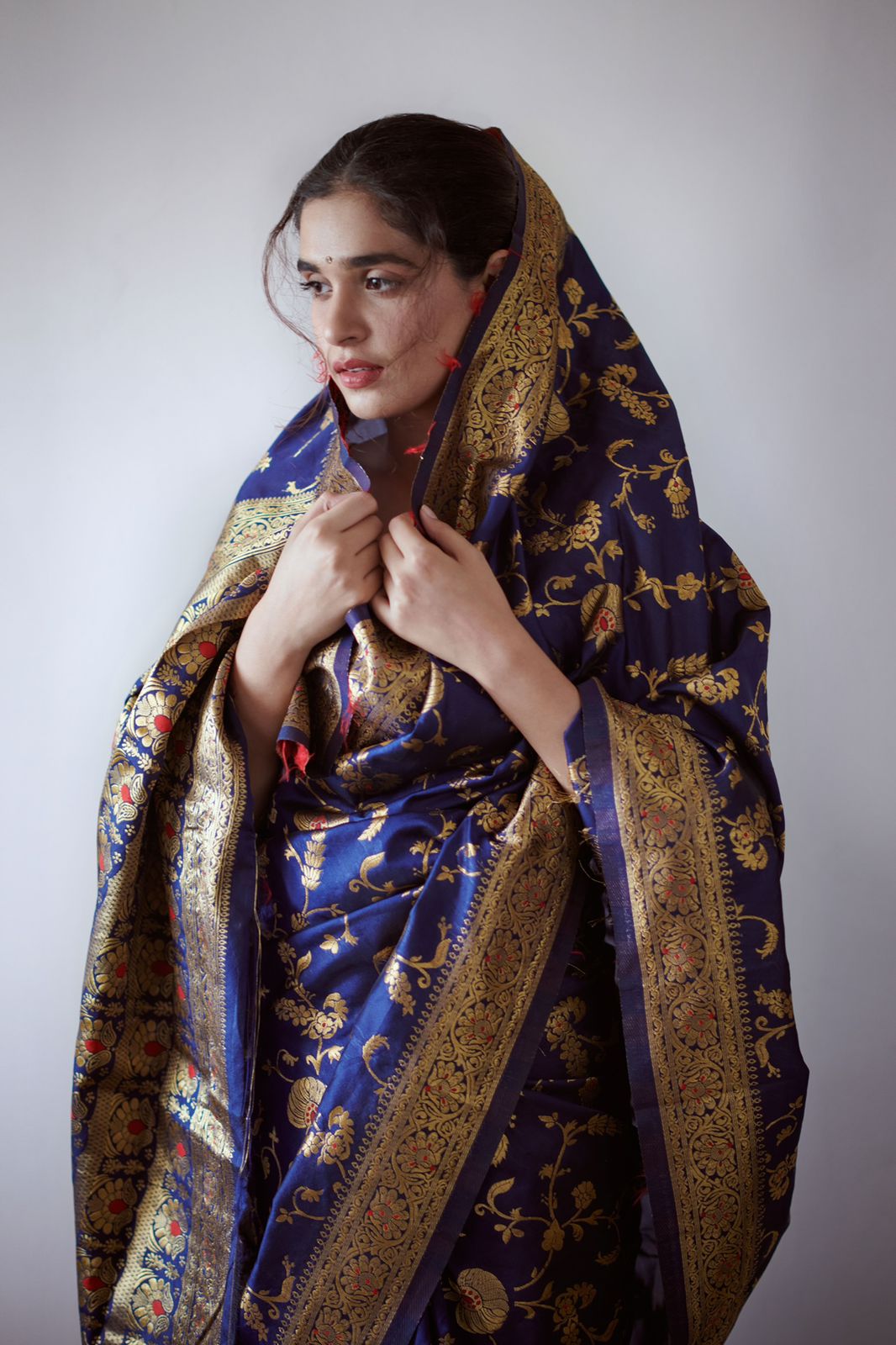 Impressive Blue Banarasi Silk Saree With Stylish Blouse Piece