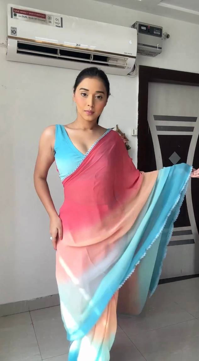 Enigmatic 1-Minute Ready To Wear Multicolour Georgette Saree