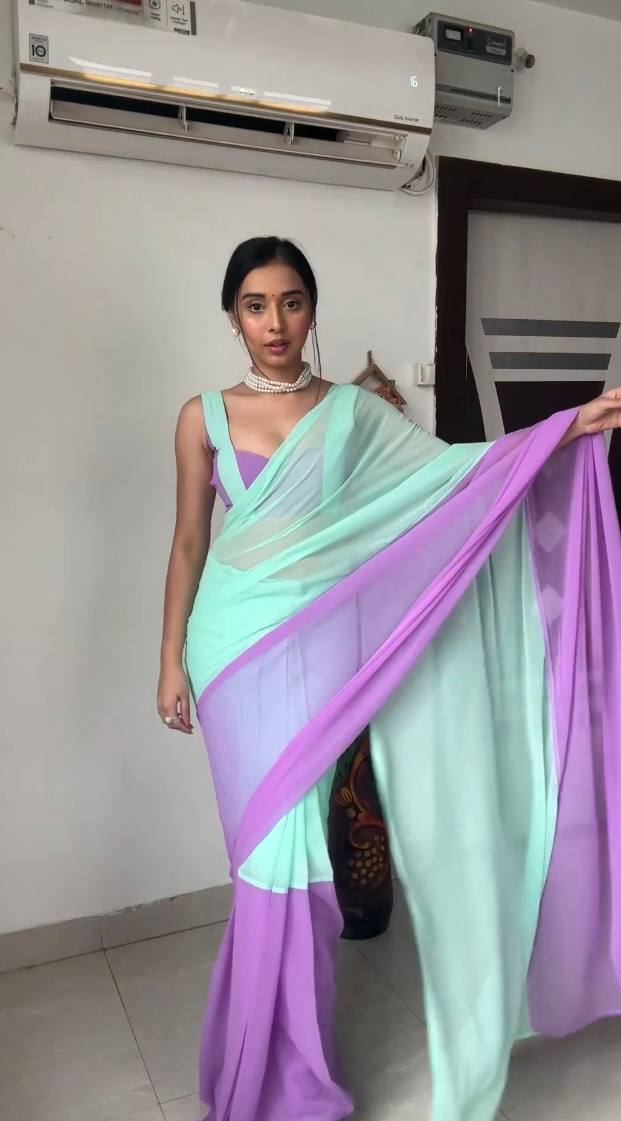 Delightsome 1-Minute Ready To Wear Multicolour Georgette Saree