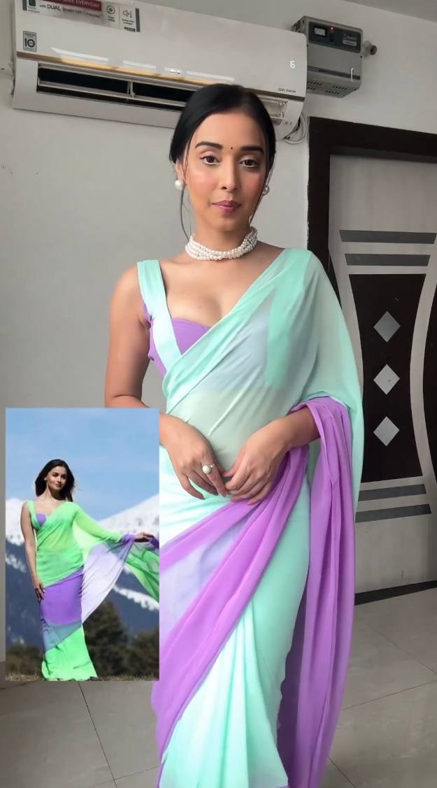 Delightsome 1-Minute Ready To Wear Multicolour Georgette Saree