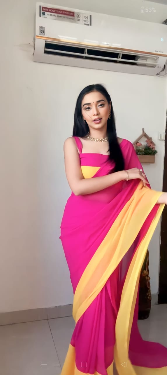 Excellent 1-Minute Ready To Wear Multicolour Georgette Saree