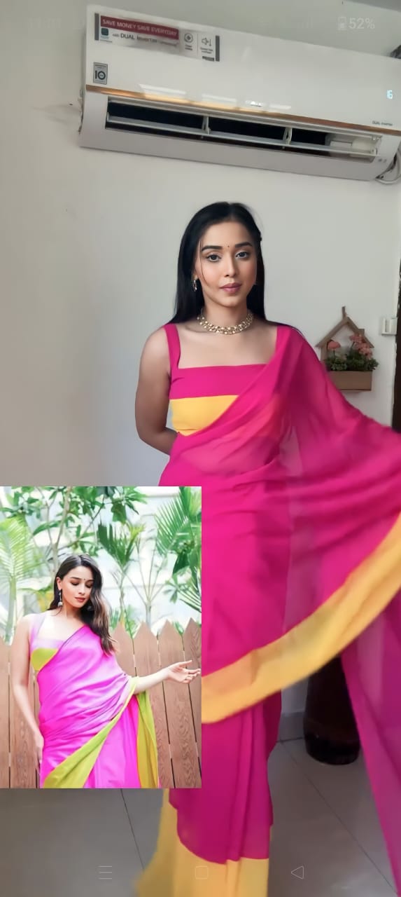 Excellent 1-Minute Ready To Wear Multicolour Georgette Saree