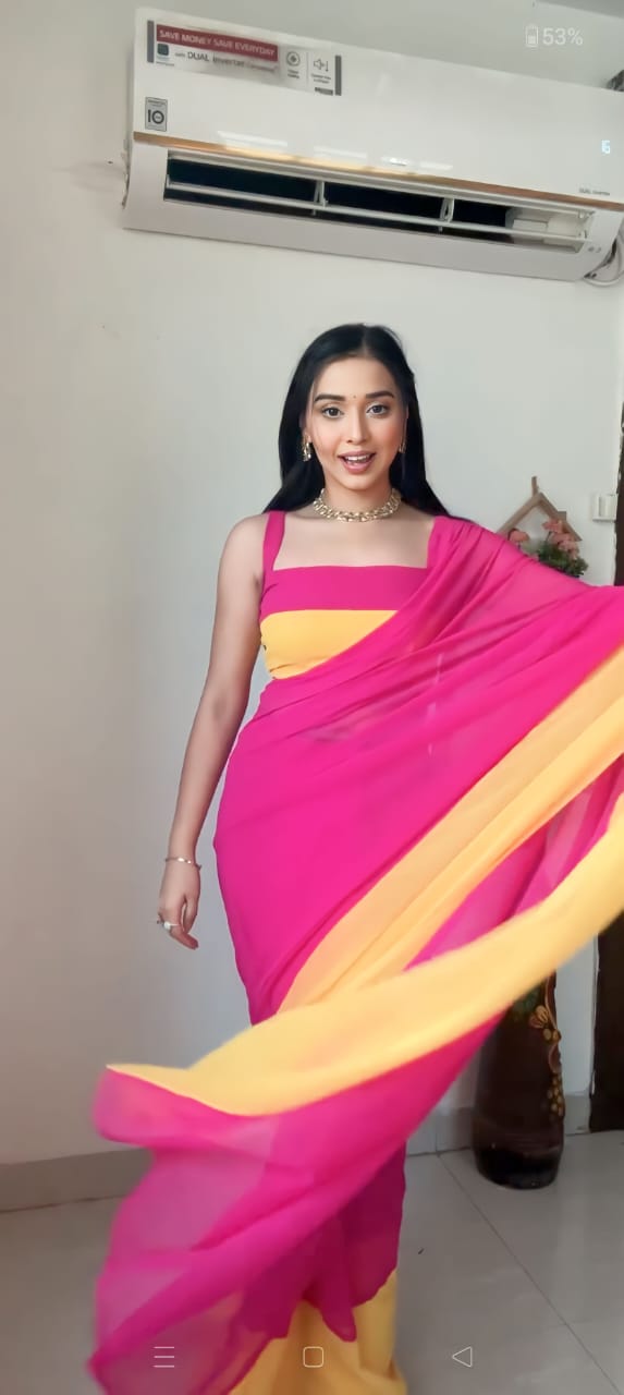 Excellent 1-Minute Ready To Wear Multicolour Georgette Saree