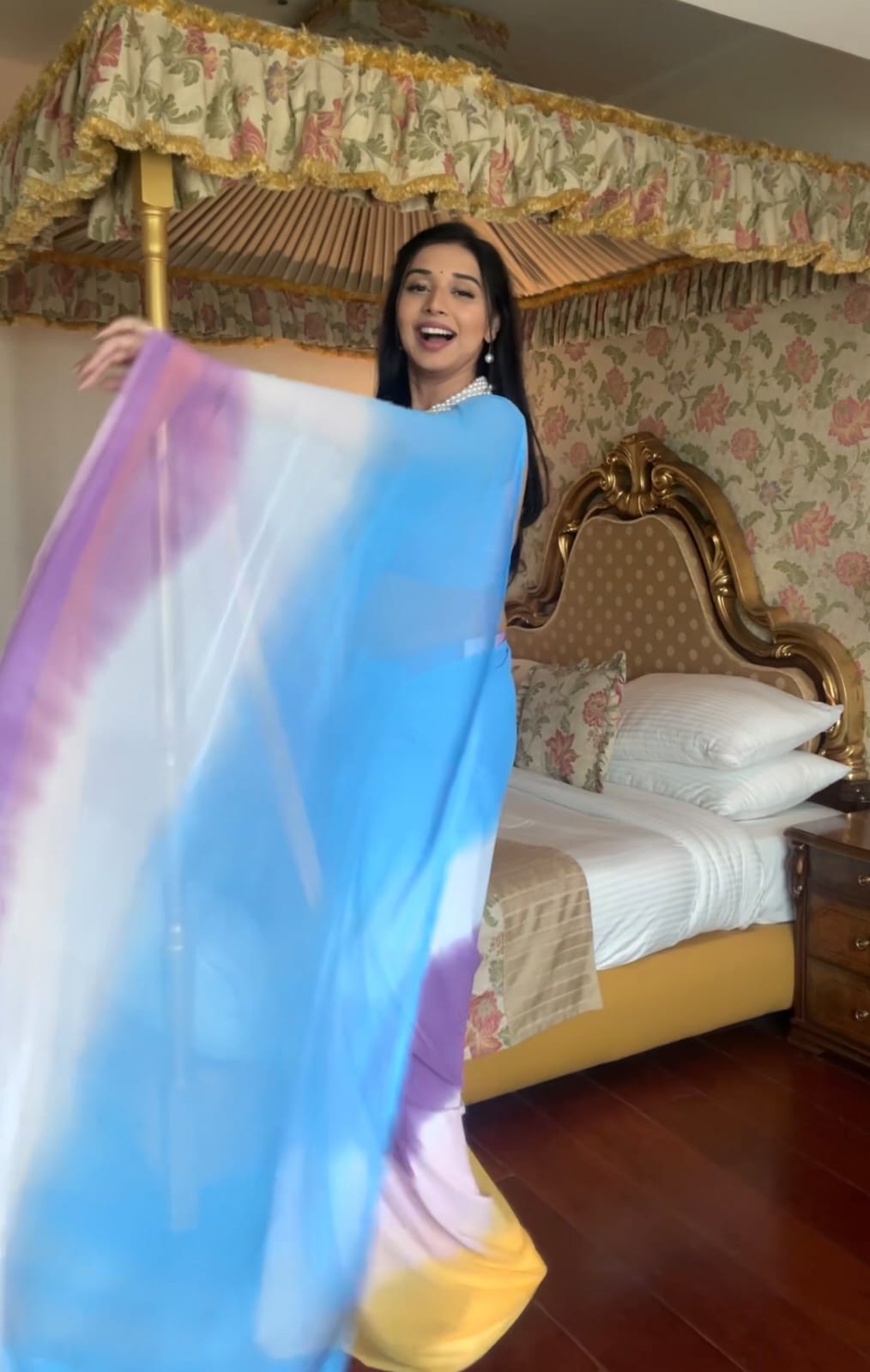 Luxuriously 1-Minute Ready To Wear Multicolour Georgette Saree