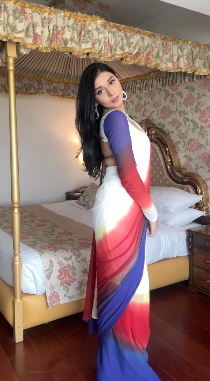Wonderfully 1-Minute Ready To Wear Multicolour Georgette Saree