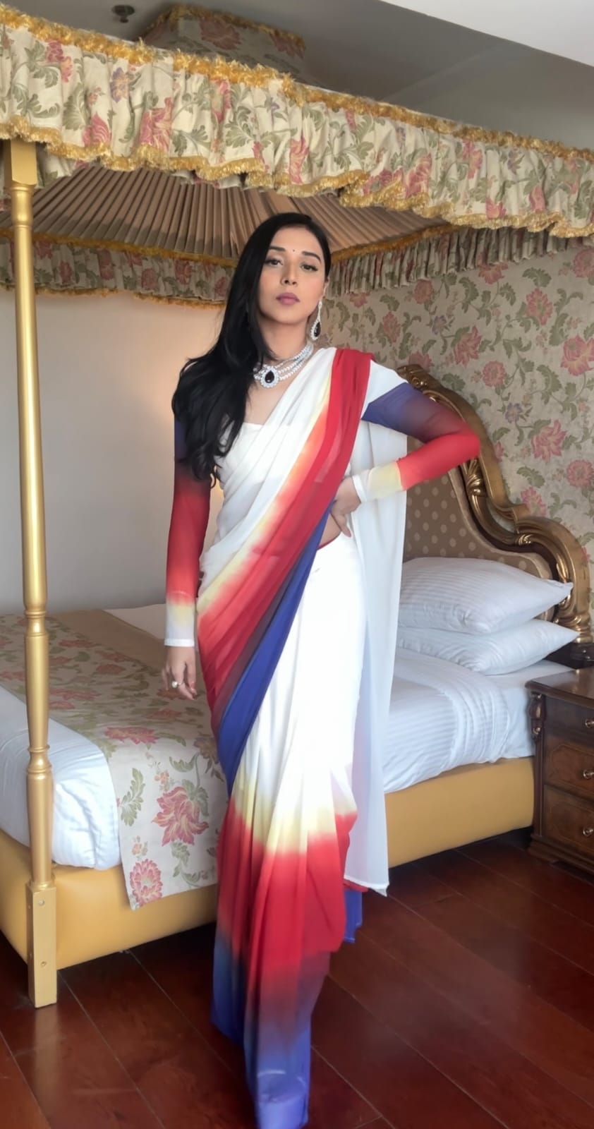 Wonderfully 1-Minute Ready To Wear Multicolour Georgette Saree