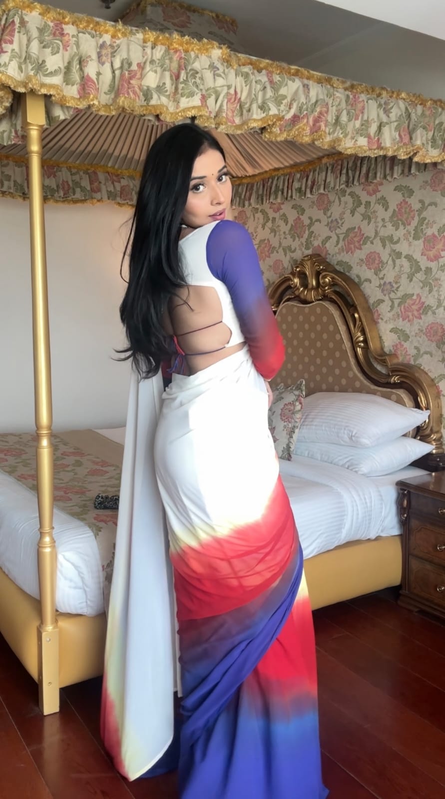 Wonderfully 1-Minute Ready To Wear Multicolour Georgette Saree