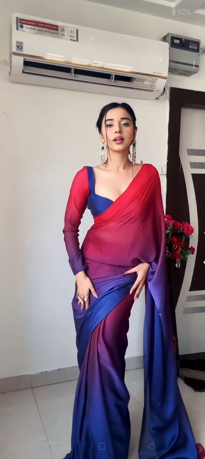 Gloriousness 1-Minute Ready To Wear Multicolour Georgette Saree