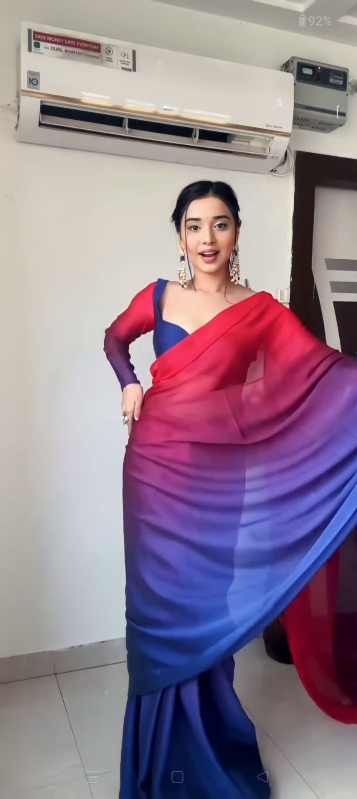 Gloriousness 1-Minute Ready To Wear Multicolour Georgette Saree