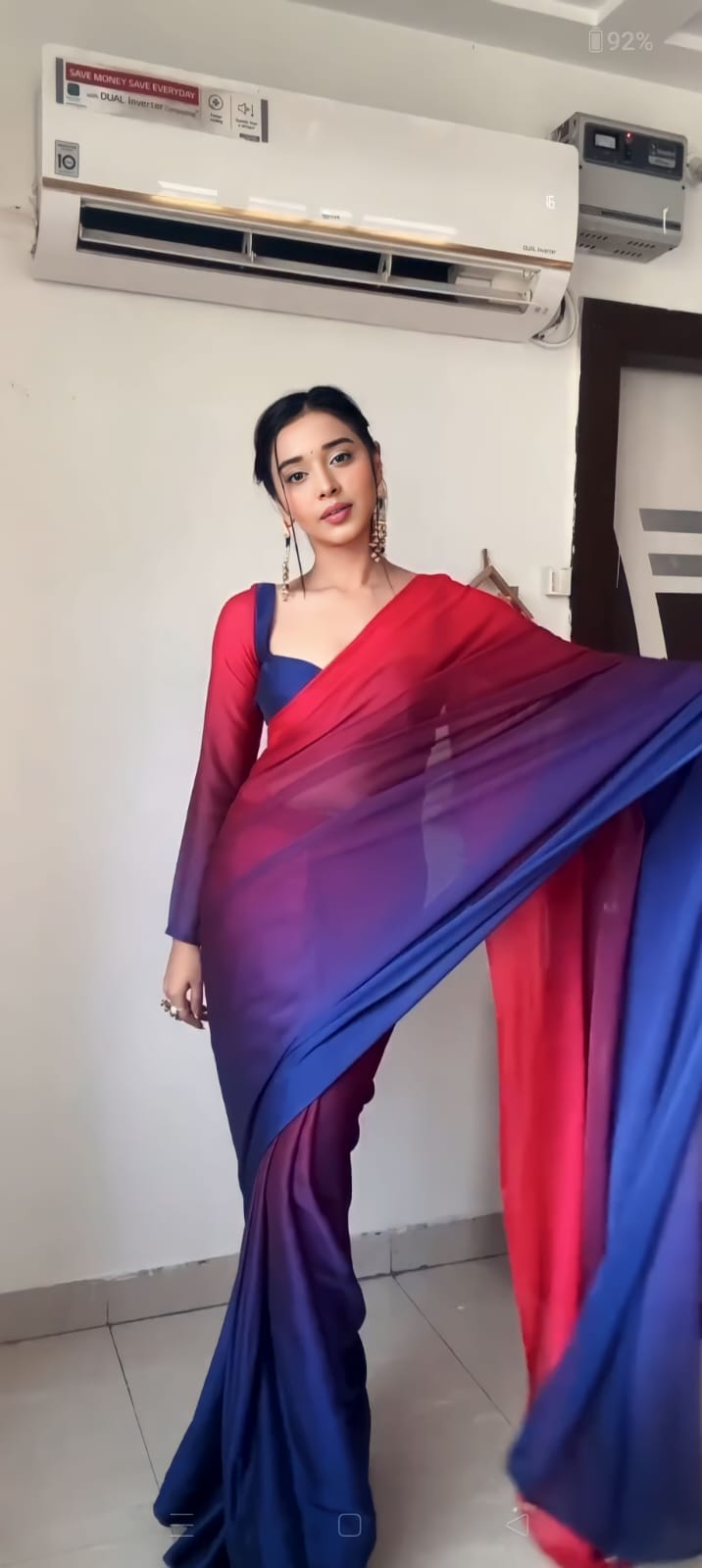 Gloriousness 1-Minute Ready To Wear Multicolour Georgette Saree