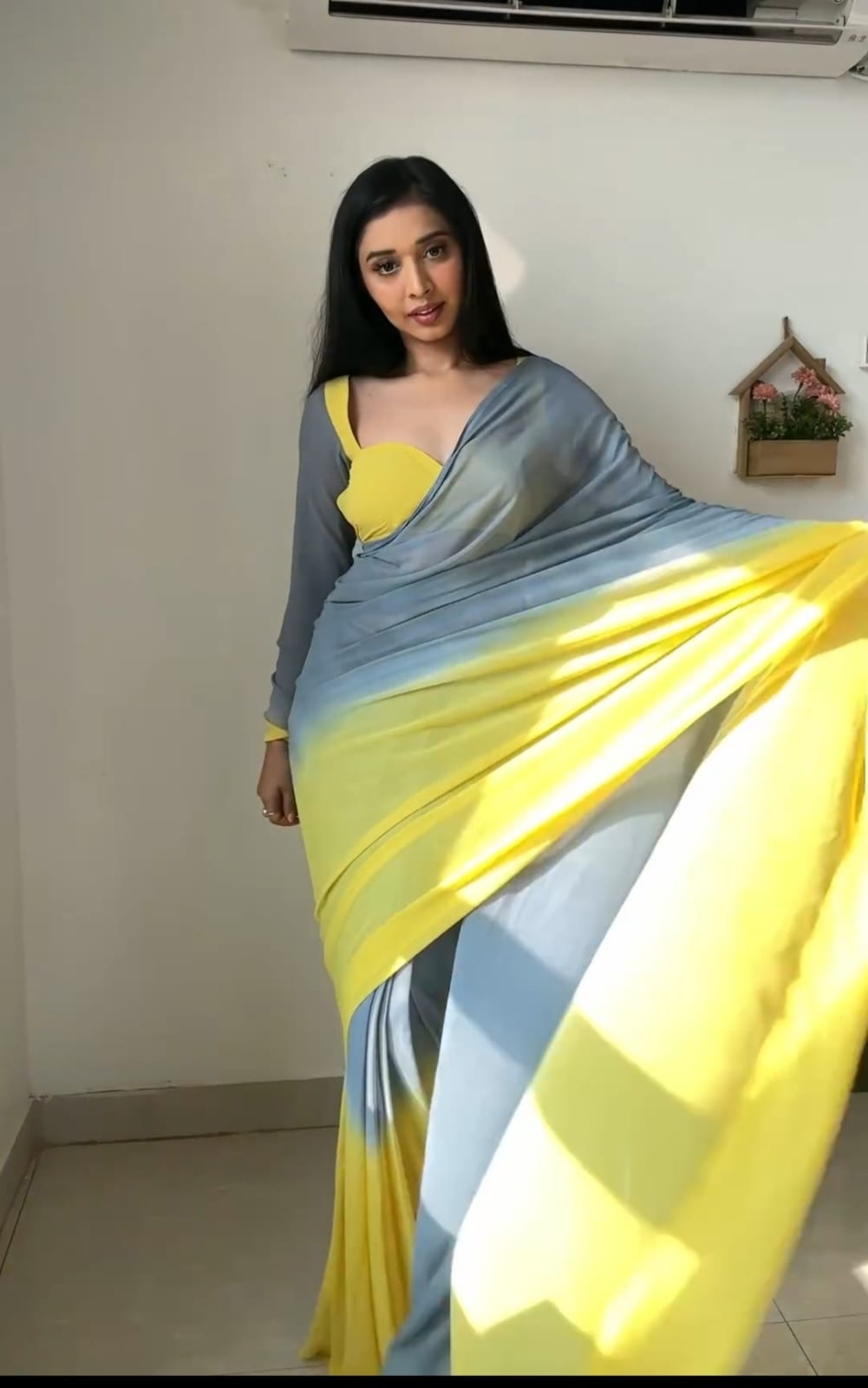 Exquisite 1-Minute Ready To Wear Multicolor Georgette Saree