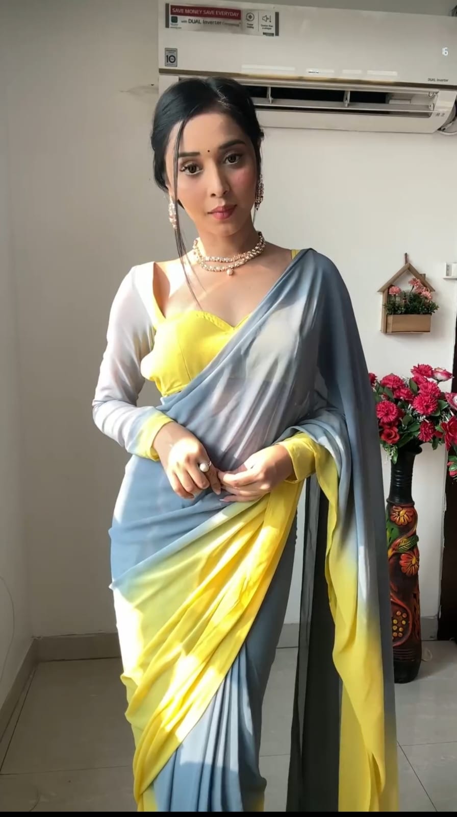Exquisite 1-Minute Ready To Wear Multicolor Georgette Saree