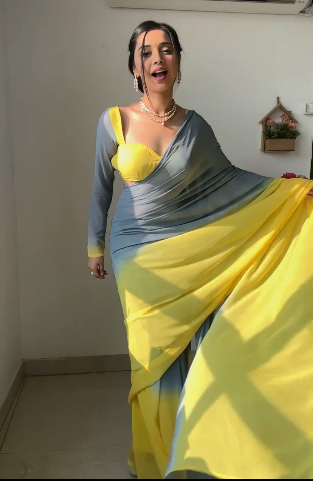 Exquisite 1-Minute Ready To Wear Multicolor Georgette Saree