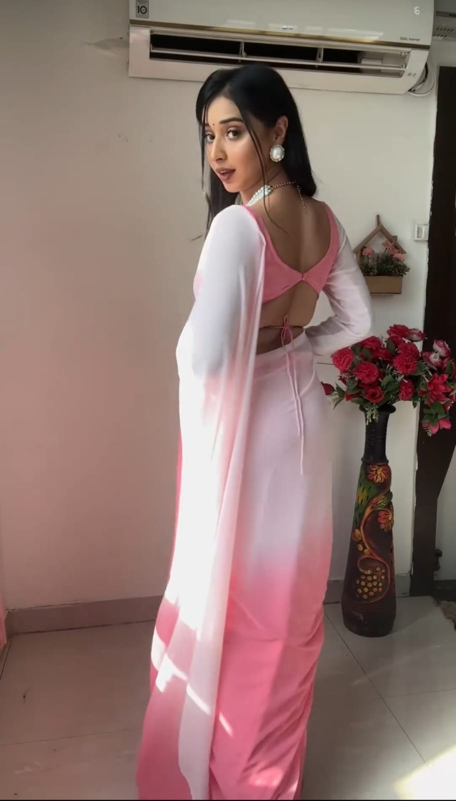 Alluring 1-Minute Ready To Wear Multicolor Georgette Saree