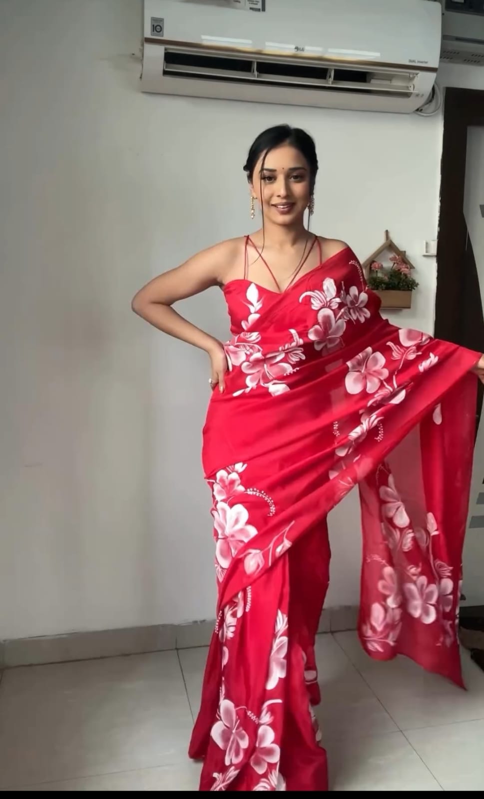 Elegant 1-Minute Ready To Wear Multicolor Georgette Saree