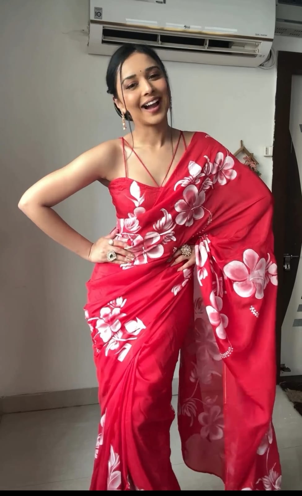 Elegant 1-Minute Ready To Wear Multicolor Georgette Saree