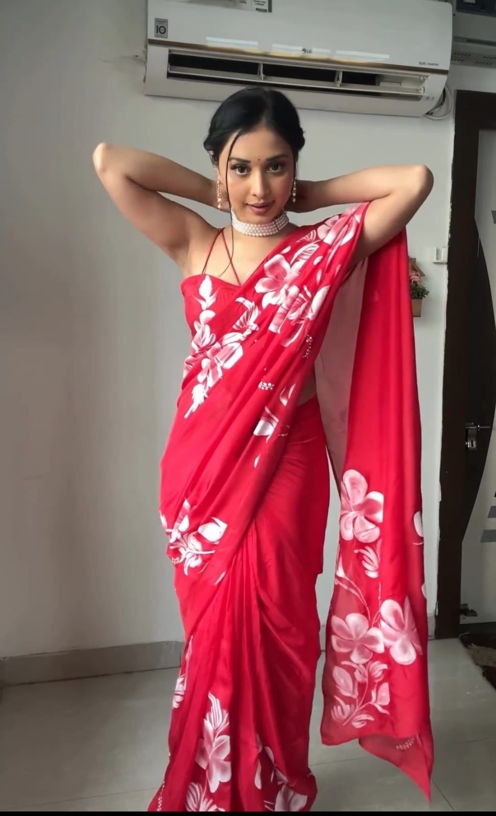 Elegant 1-Minute Ready To Wear Multicolor Georgette Saree