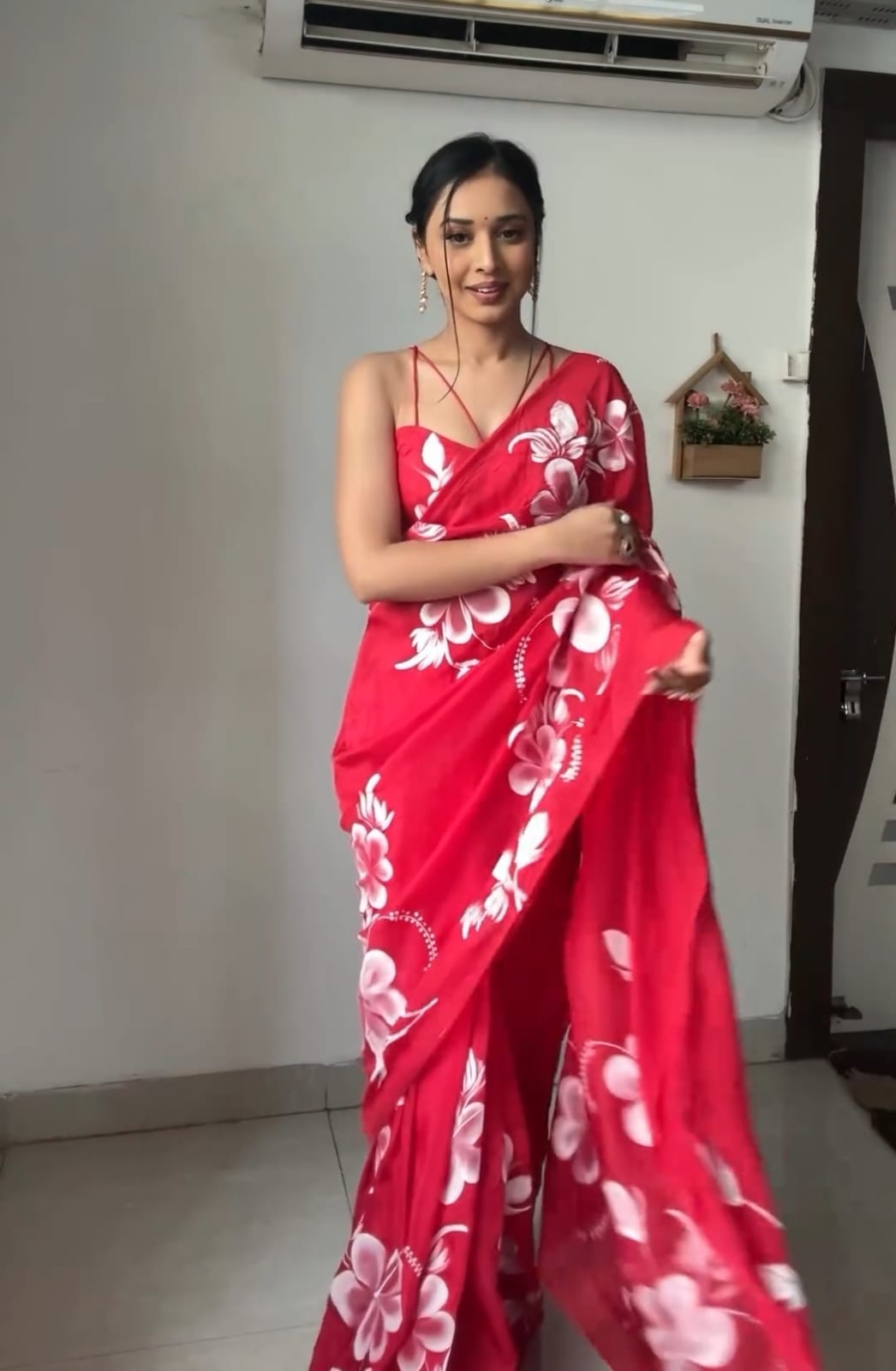 Elegant 1-Minute Ready To Wear Multicolor Georgette Saree