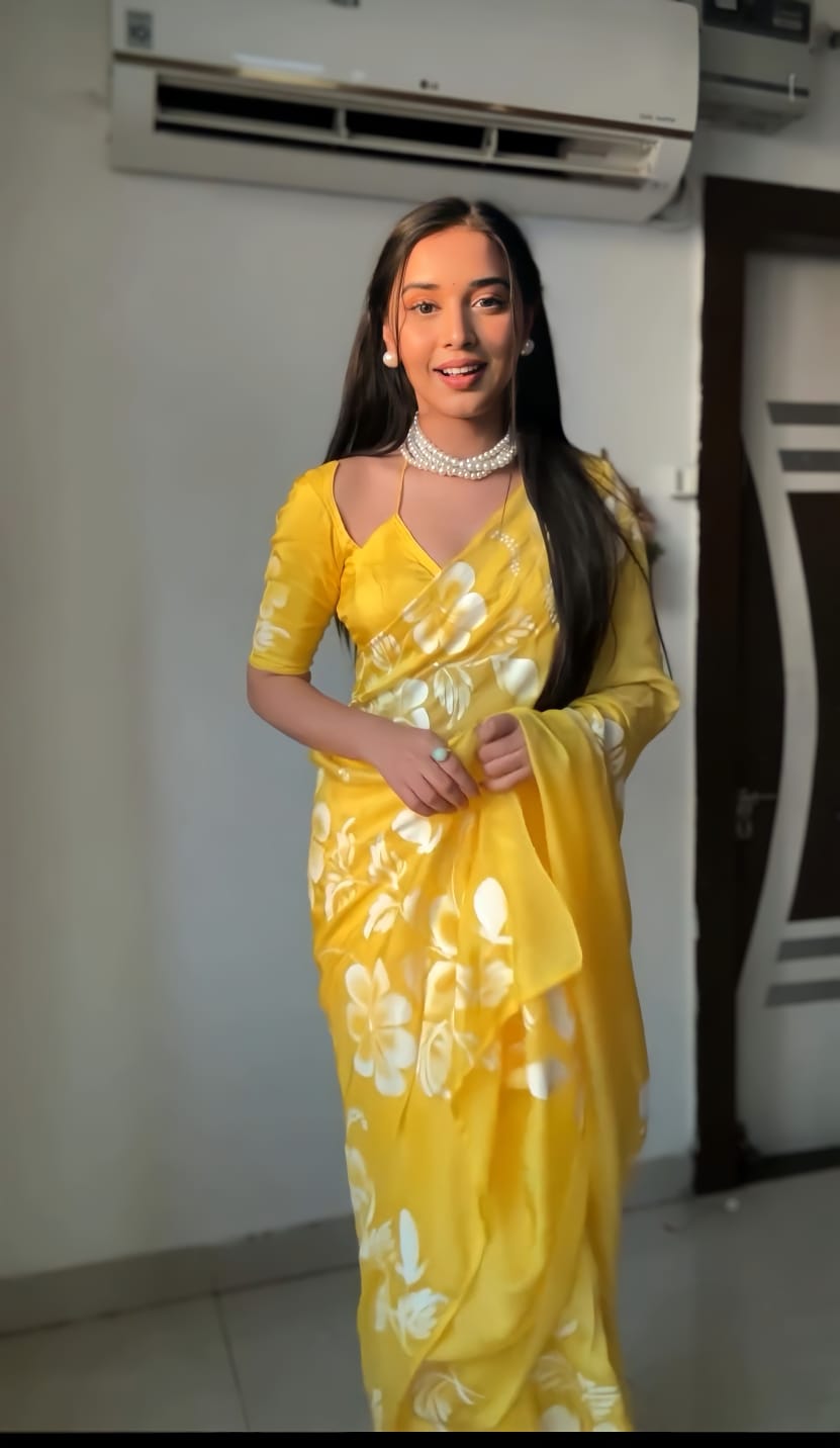 Captivating 1-Minute Ready To Wear Multicolor Georgette Saree