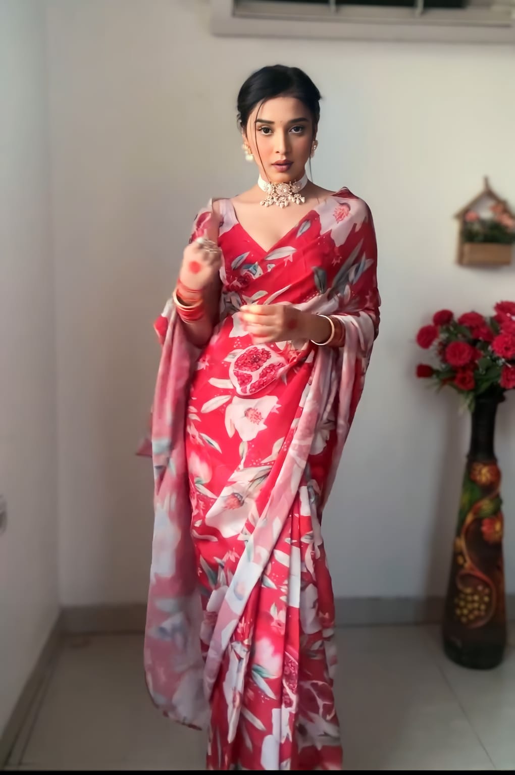 Mesmerizing 1-Minute Ready To Wear Multicolor Georgette Saree