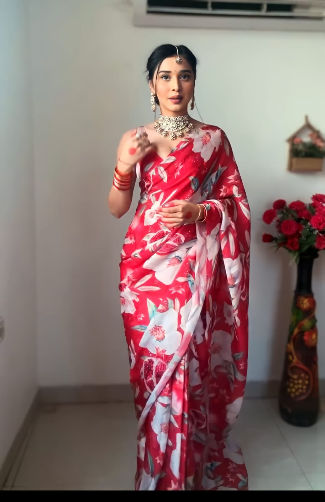 Mesmerizing 1-Minute Ready To Wear Multicolor Georgette Saree