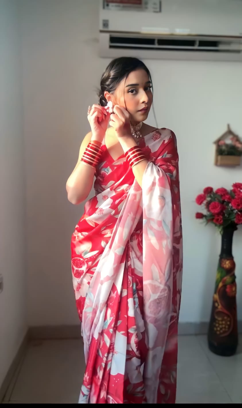 Mesmerizing 1-Minute Ready To Wear Multicolor Georgette Saree
