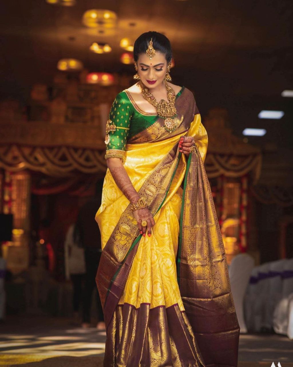Tranquil Yellow Soft Silk Saree With Comforting Blouse Piece