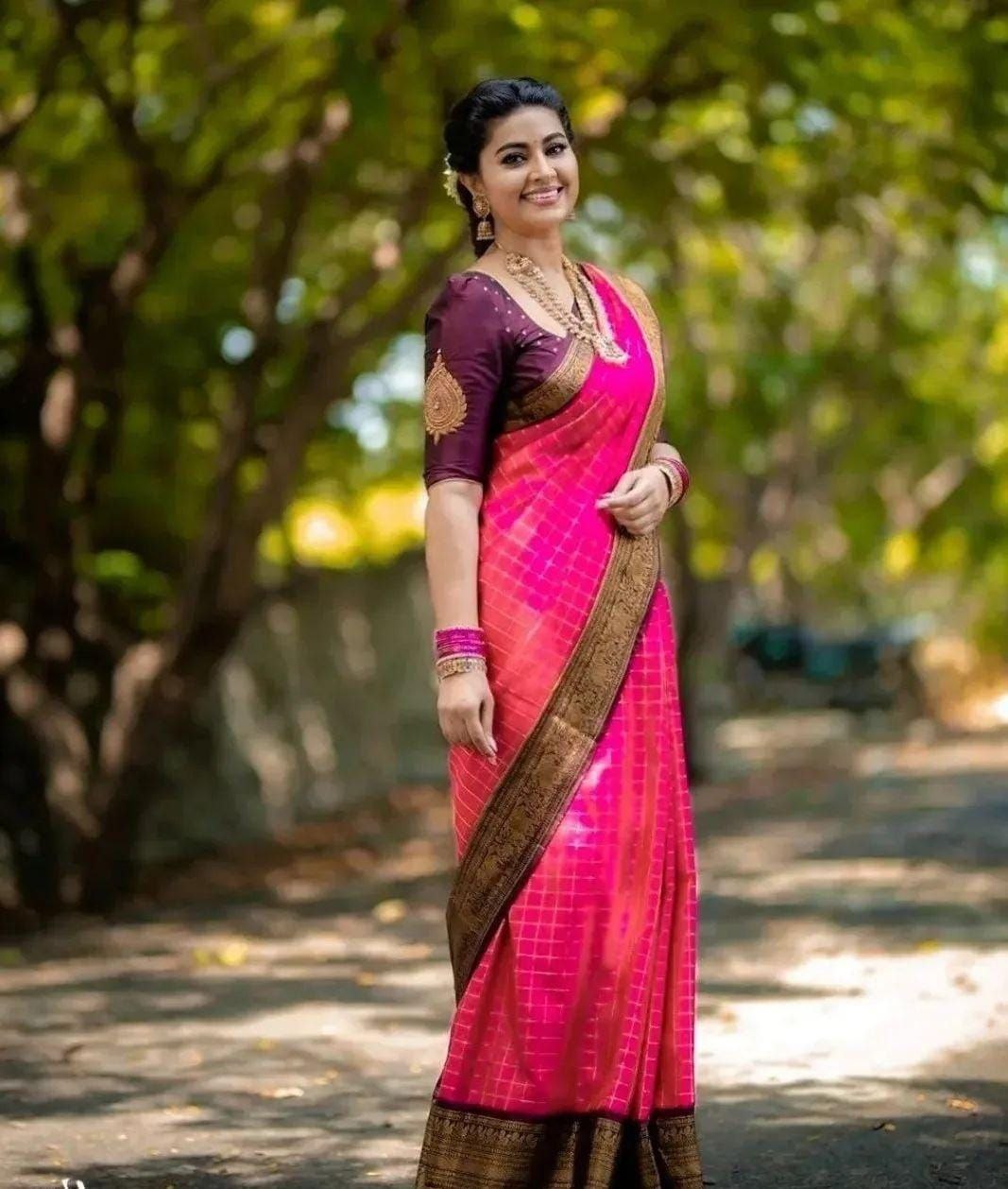 Unforgettable Pink Soft Silk Saree With Sparkling Blouse Piece