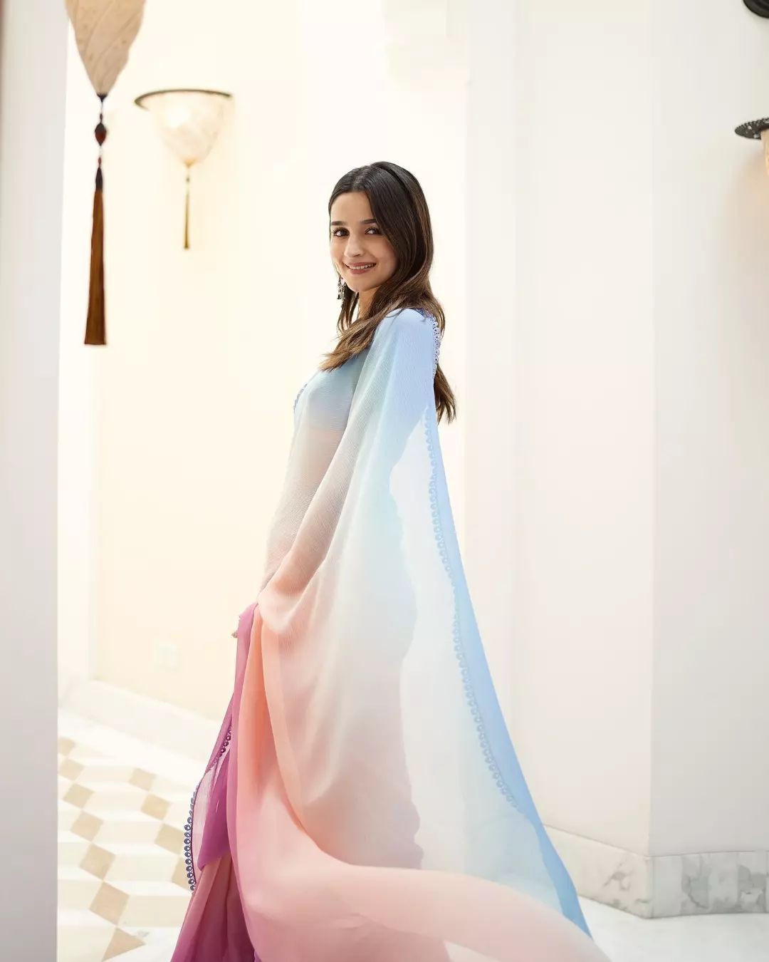Stunningly 1-Minute Ready To Wear Multicolour Georgette Saree
