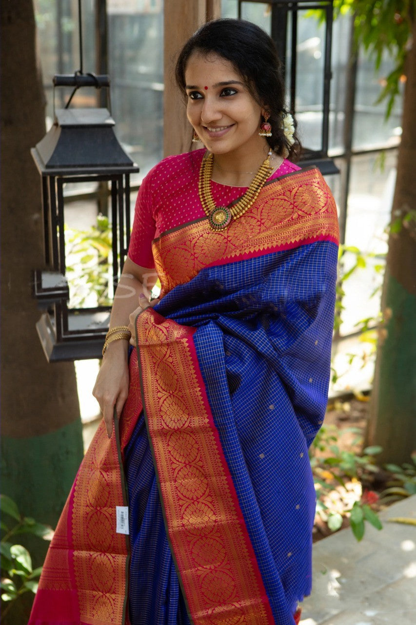 Delicate Blue Soft Silk Saree With Opulent Blouse Piece