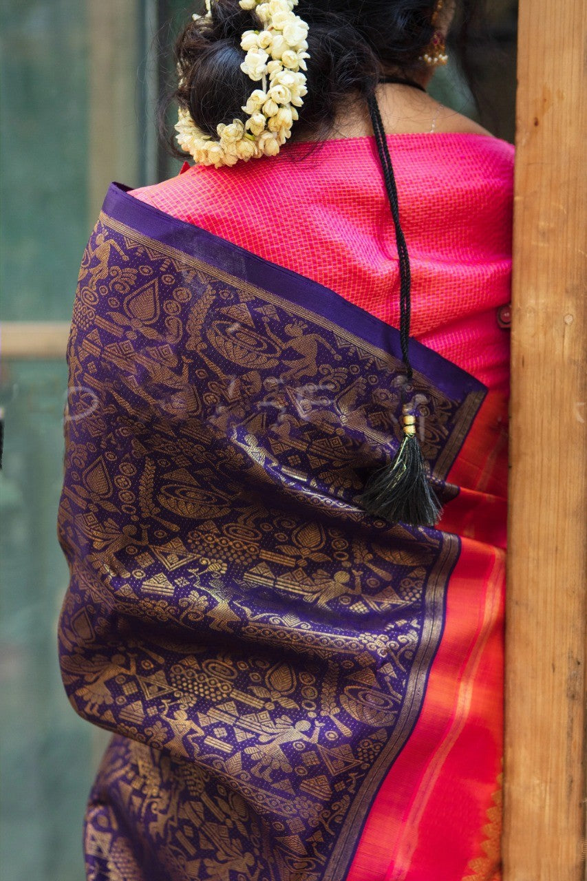 Enrapturing Purple Soft Silk Saree With Serene Blouse Piece