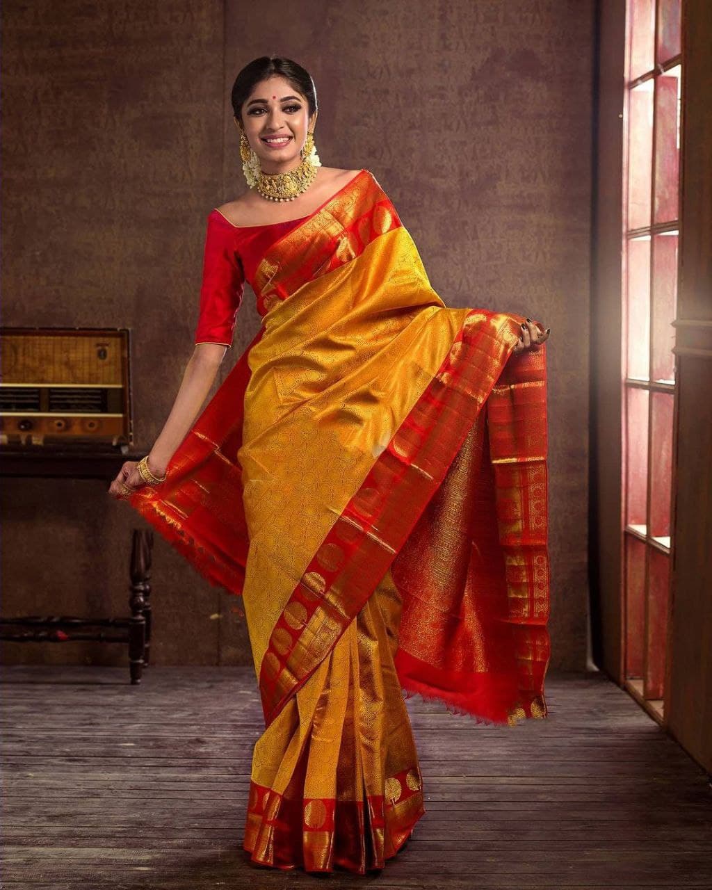 Bewitching Yellow Soft Silk Saree With Dazzling Blouse Piece
