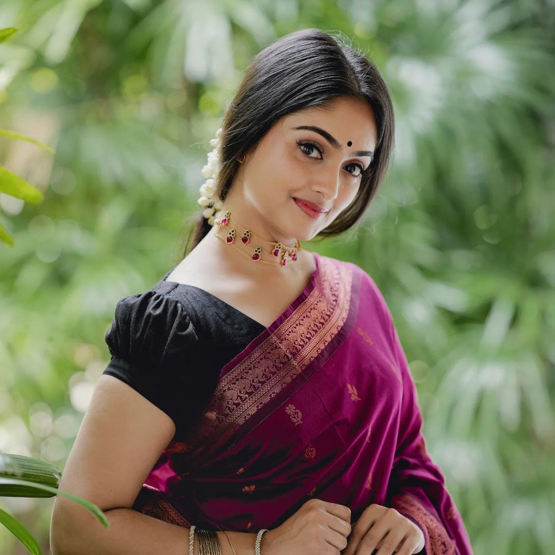 Silvery Purple Soft Silk Saree With Longevity Blouse Piece