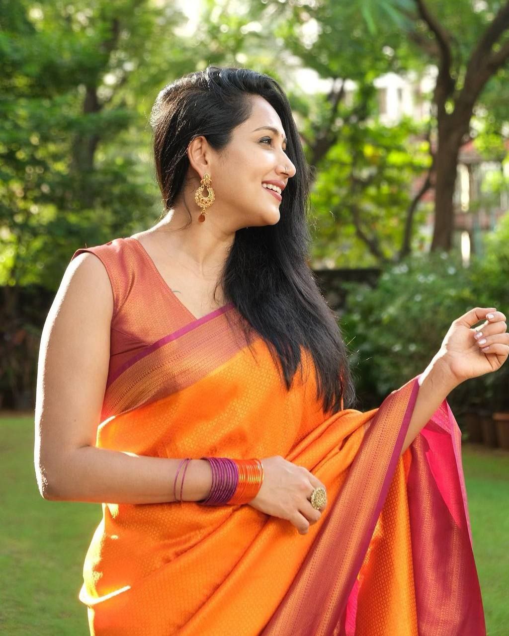 Delicacy Orange Soft Silk Saree With Precious Blouse Piece