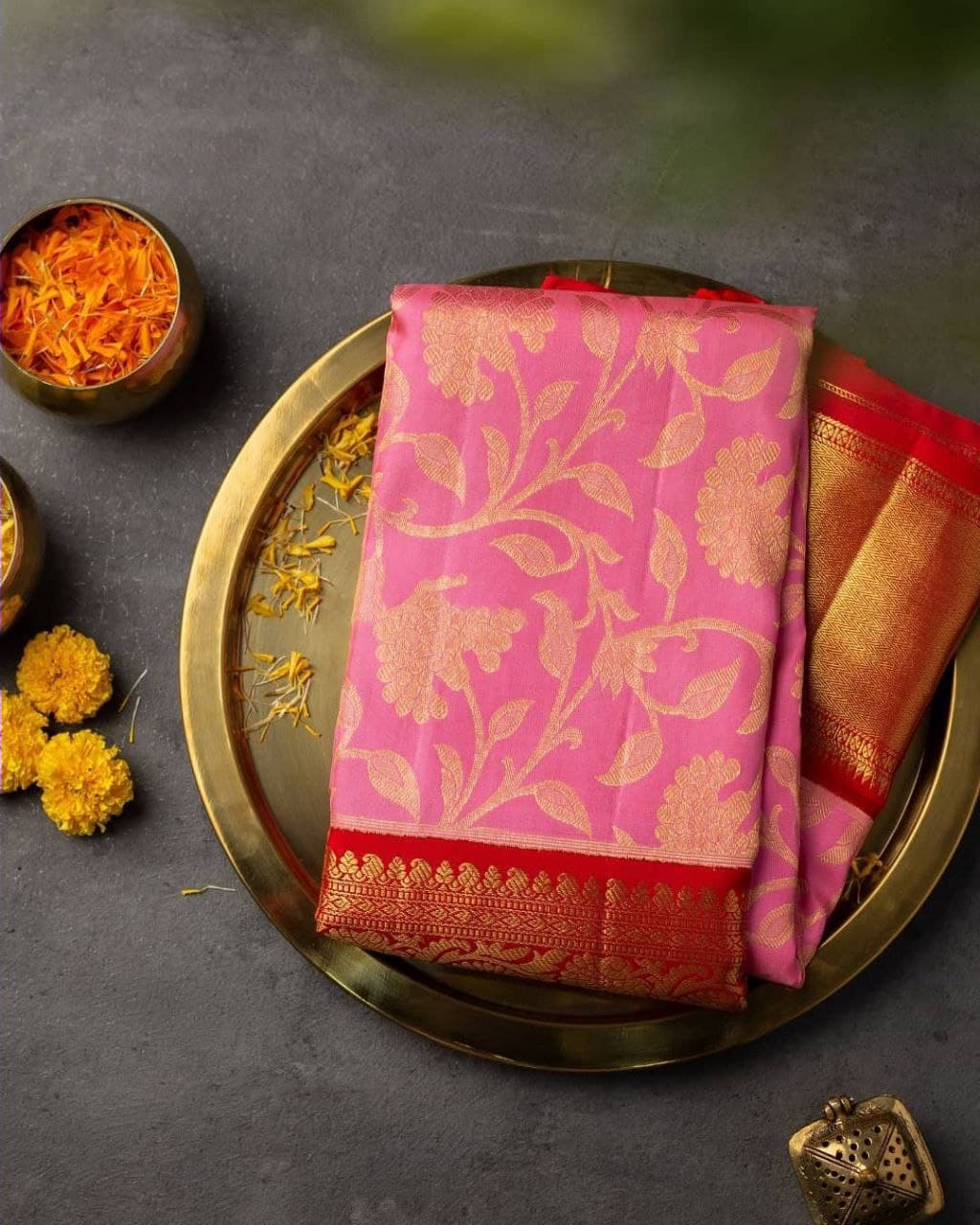 Pleasurably Peach Soft Silk Saree With Charisma Blouse Piece