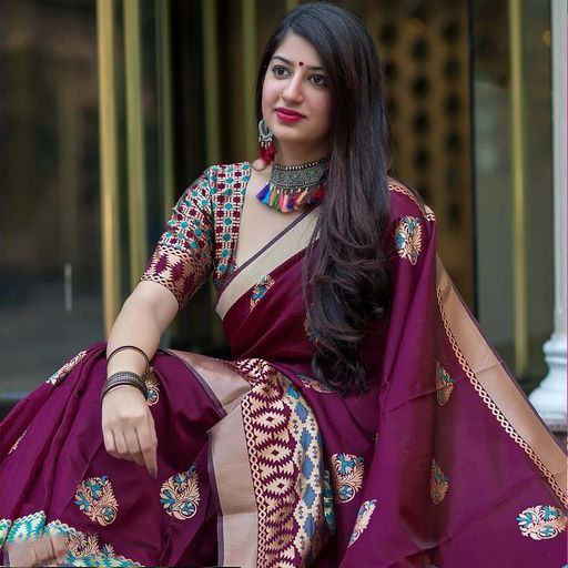 Enticingly Maroon Soft Silk Saree With Exquisiteness Blouse Piece