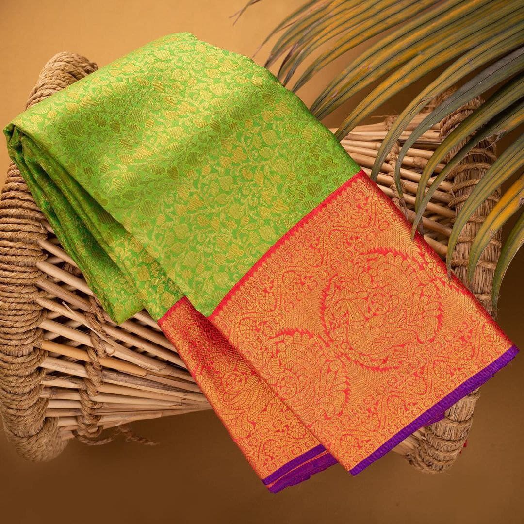 Gracefully Parrot Soft Silk Saree With Two Lovable Blouse Piece