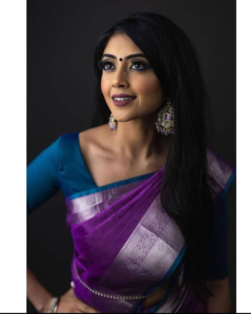 Exquisitely Purple Soft Silk Saree With Elegantly Blouse Piece