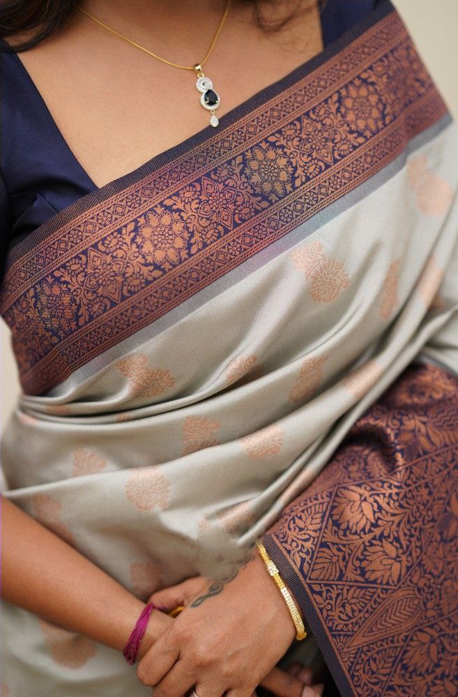 Radiance Beige Soft Silk Saree With Exotically Blouse Piece