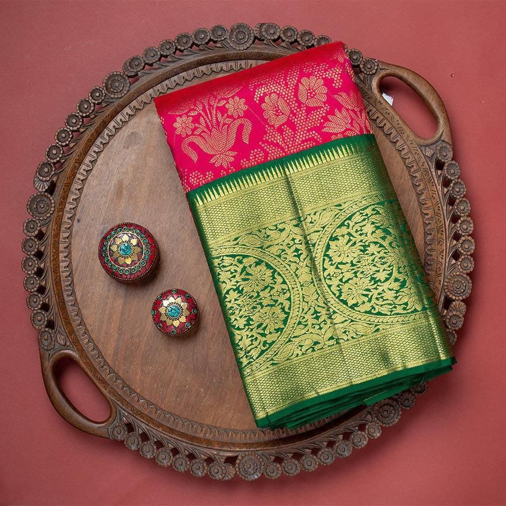 Fascinately Dark Pink Soft Silk Saree With Two Superbly Blouse Piece