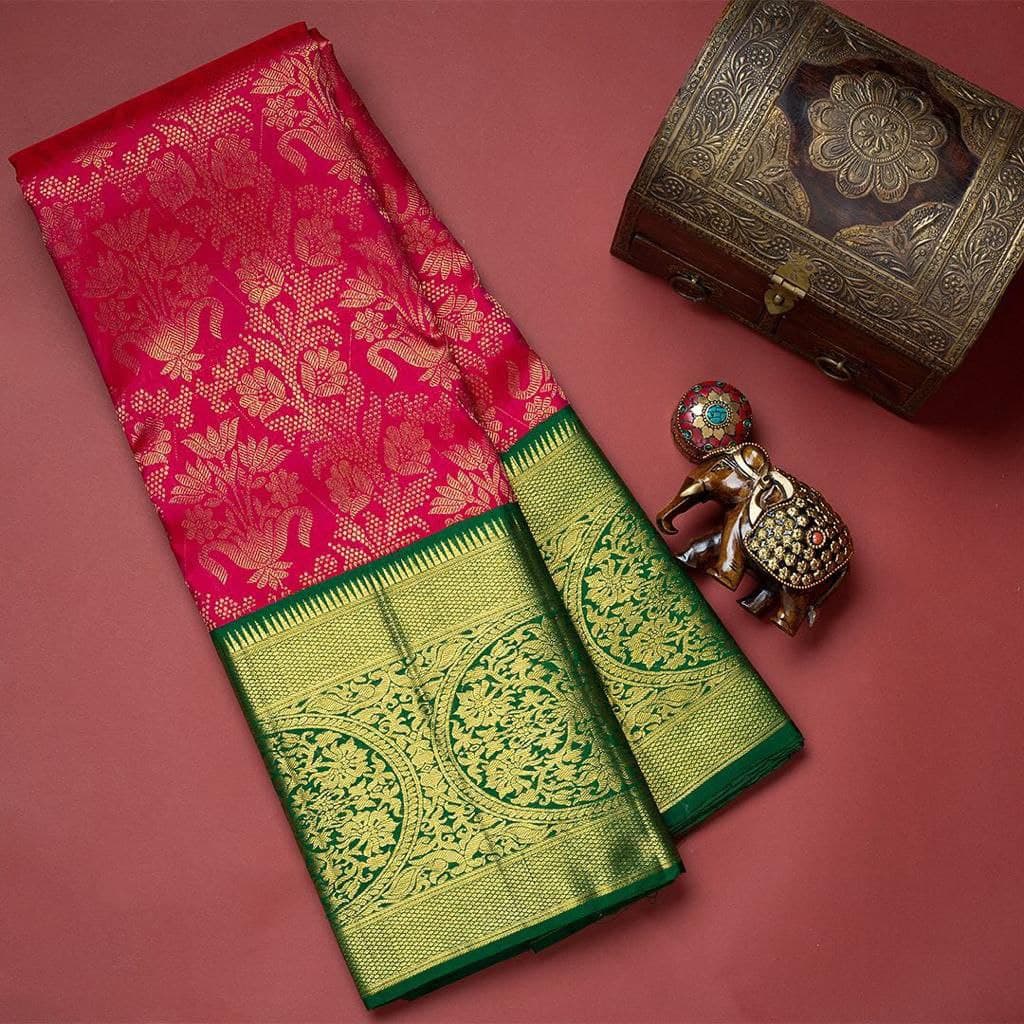 Fascinately Dark Pink Soft Silk Saree With Two Superbly Blouse Piece